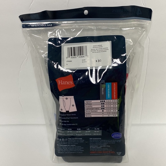 Hanes 4 Tagless Boxer Briefs size Small - Picture 2 of 3